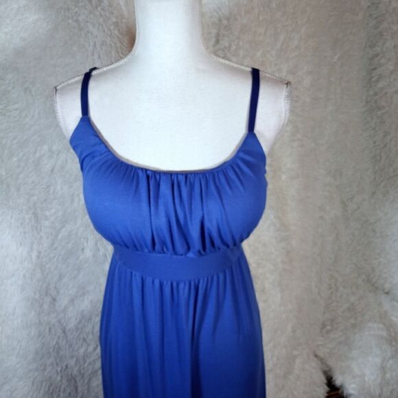 ALLISON BRITTANY BLUE MAXI DRESS SZ.L EUC - Picture 4 of 9